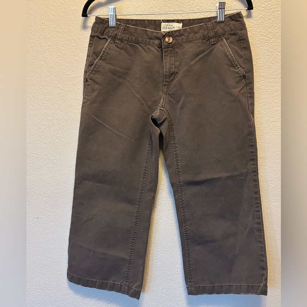 Old Navy Brown Cropped Capri Pant Business Casual Size 2 Y2K